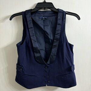 Navy tuxedo vest